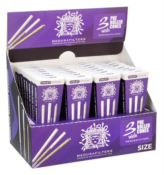 Medusa Pre-Rolled KS Cones mit ø6mm Aktivkohlefilter - VIOLET Edition